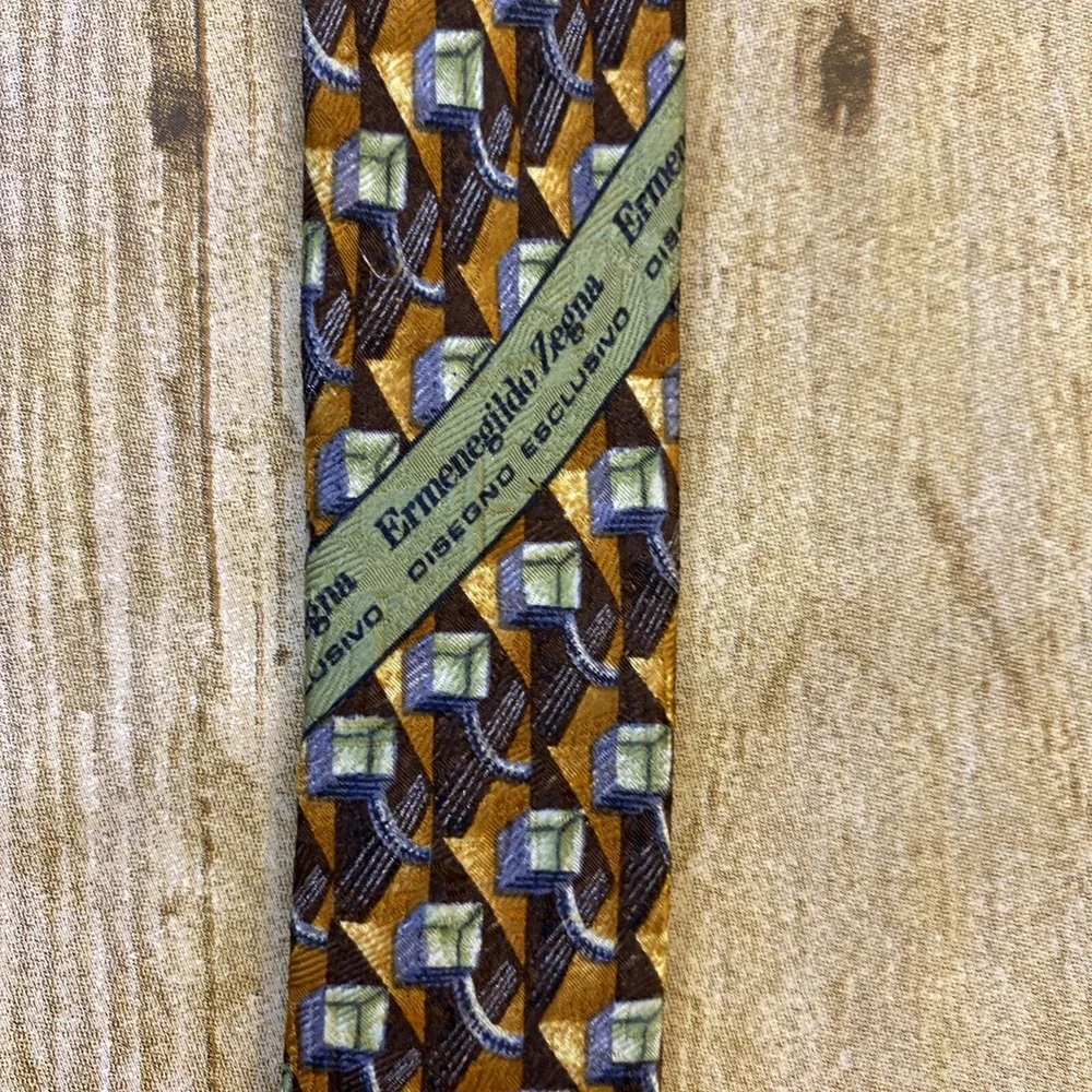 Vintage Ermenegildo Zegna Tie Multicolor Geometric
